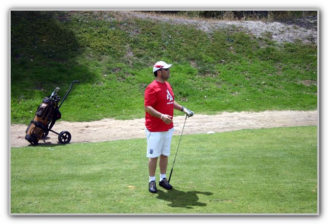 DJ playing golf